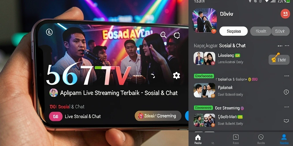 Antarmuka menarik 567TV untuk Live Streaming yang interaktif.