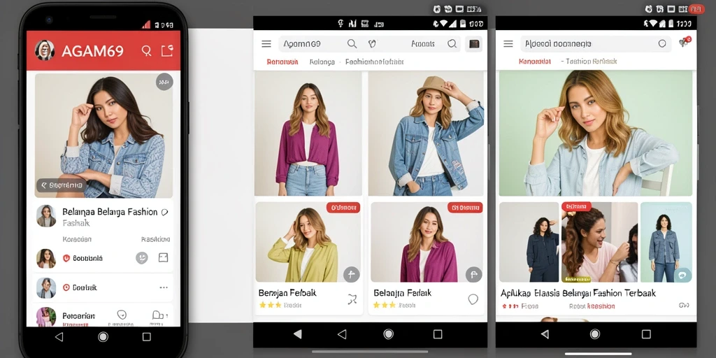 Tampilan utama AGAM69 menampilkan beragam produk fashion terkini.