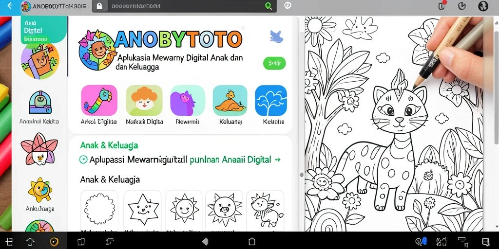 Tampilan antarmuka ANOBOYTOTO dengan opsi mewarnai digital yang menarik.