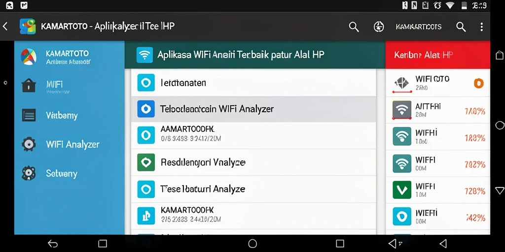 Antarmuka KAMARTOTO menampilkan analisis dan grafik jaringan WiFi yang jelas.