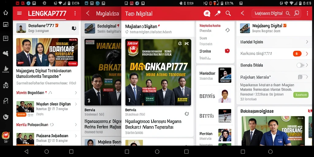Antarmuka aplikasi LENGKAP777 yang menarik untuk Majalah Digital.
