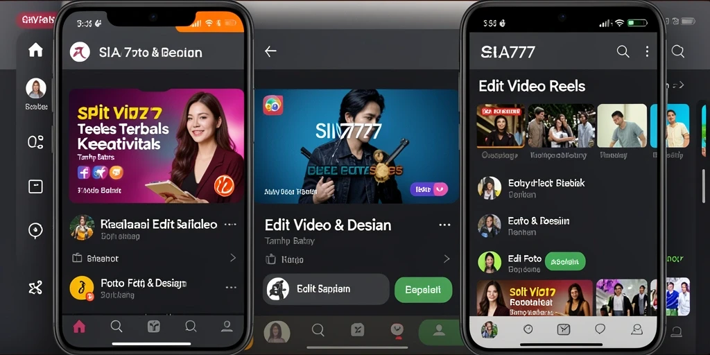 Antarmuka SIA777 yang menarik untuk Edit Video Reels.