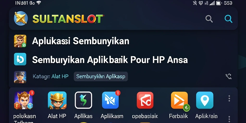 Antarmuka SULTANSLOT yang sederhana dan efektif untuk menyembunyikan aplikasi.